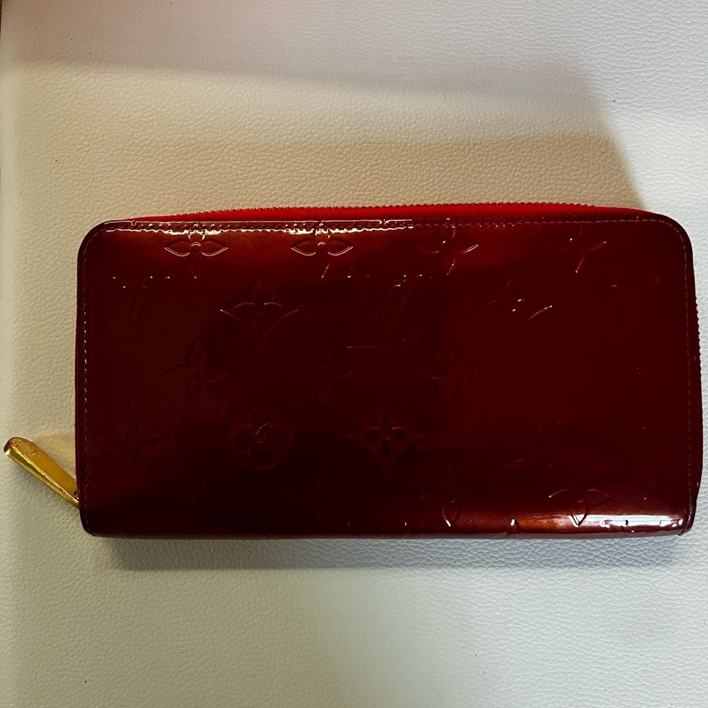 Louis Vuitton red Vernis long wallet